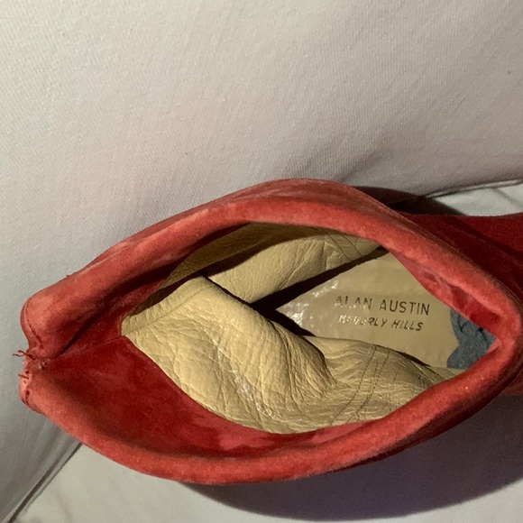 Red suede ankle boots - Picture 5 of 10